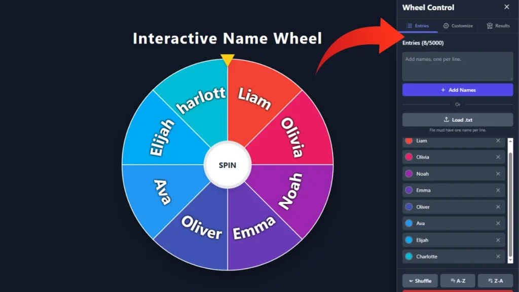 Adding Entries (Names)