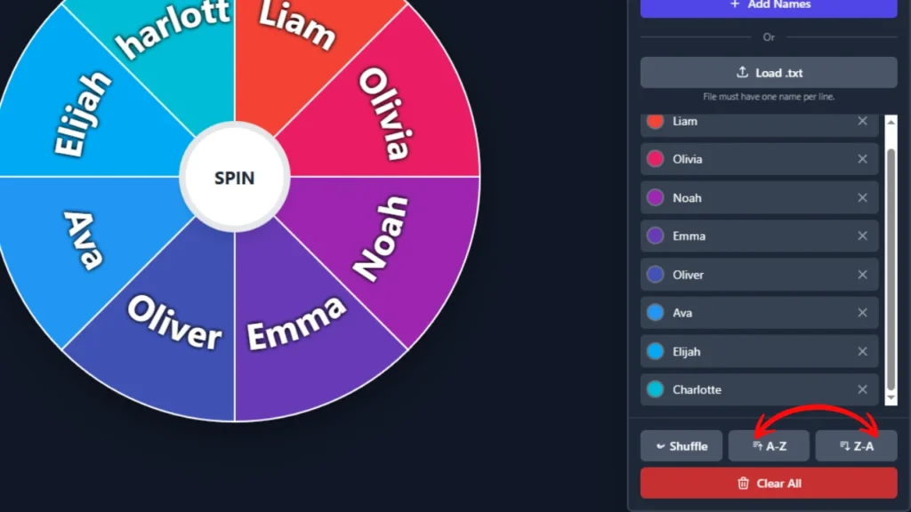 Alphabetical Sorting (A-Z _ Z-A)